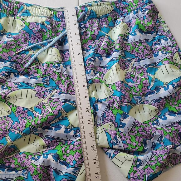 Vineyard Vines Shorts Mens Medium Blue Fish Swim Trunks Board Shorts - Picture 5 of 8